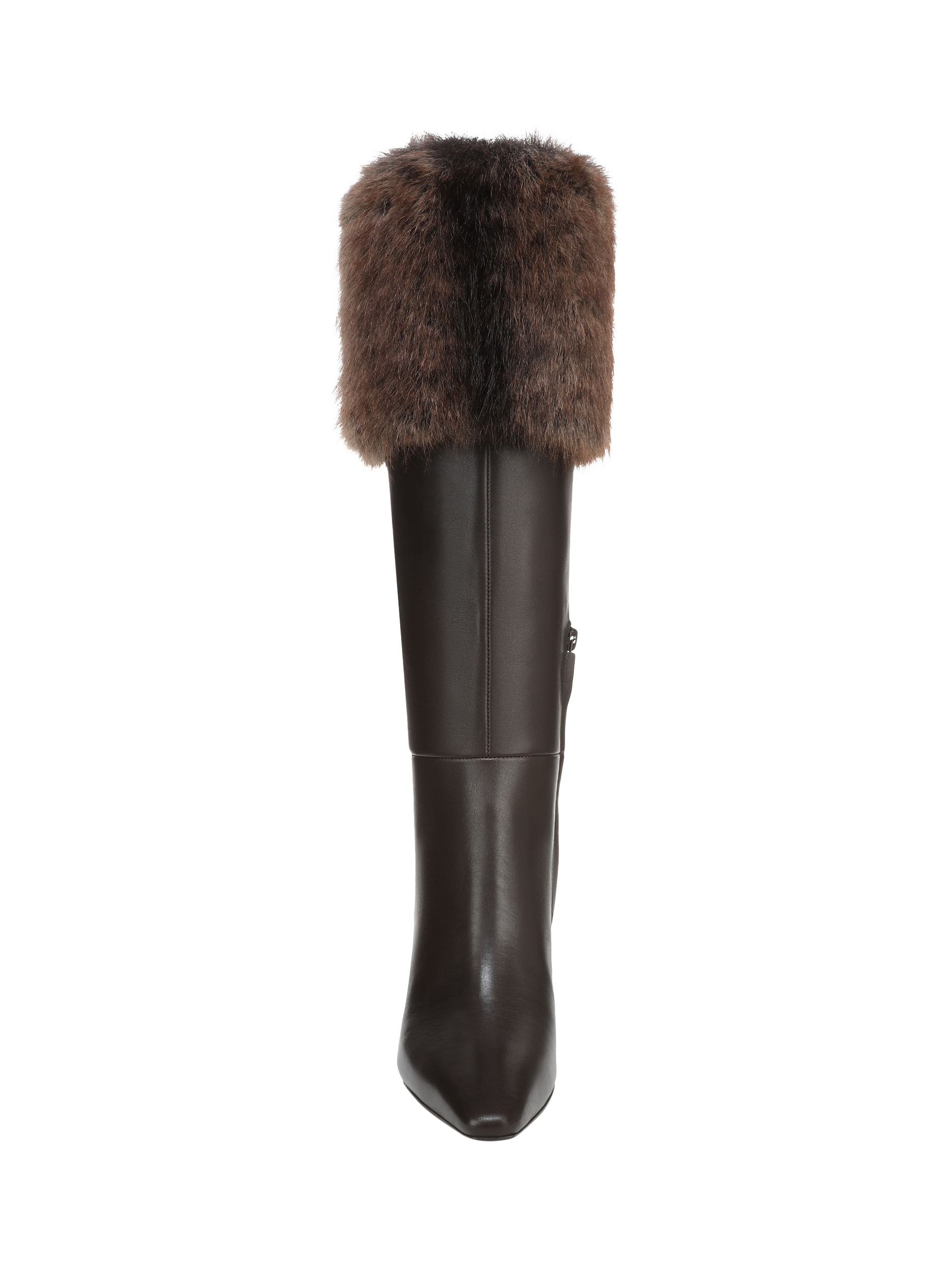 Product image 3 of 6, which shows Sam Edelman Sylvia Cosy Leather Knee High Boots, Brown/Multi, 4