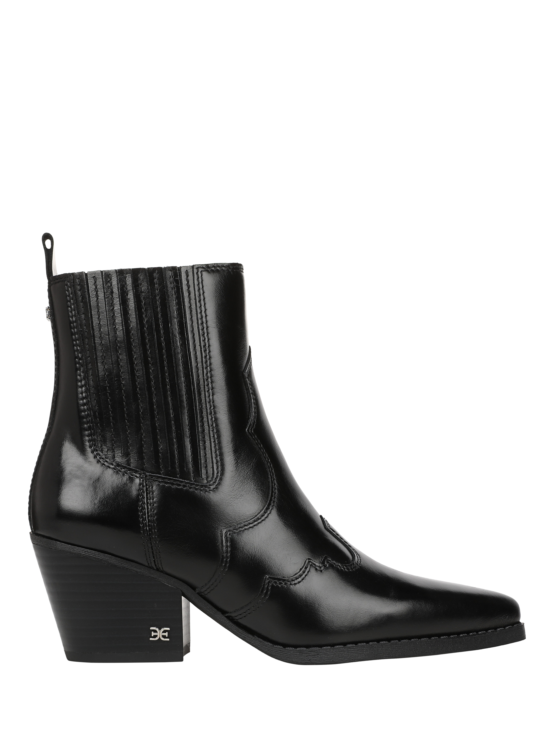 Product image 1 of 6, which shows Sam Edelman West Leather Ankle Boots, Black, 3