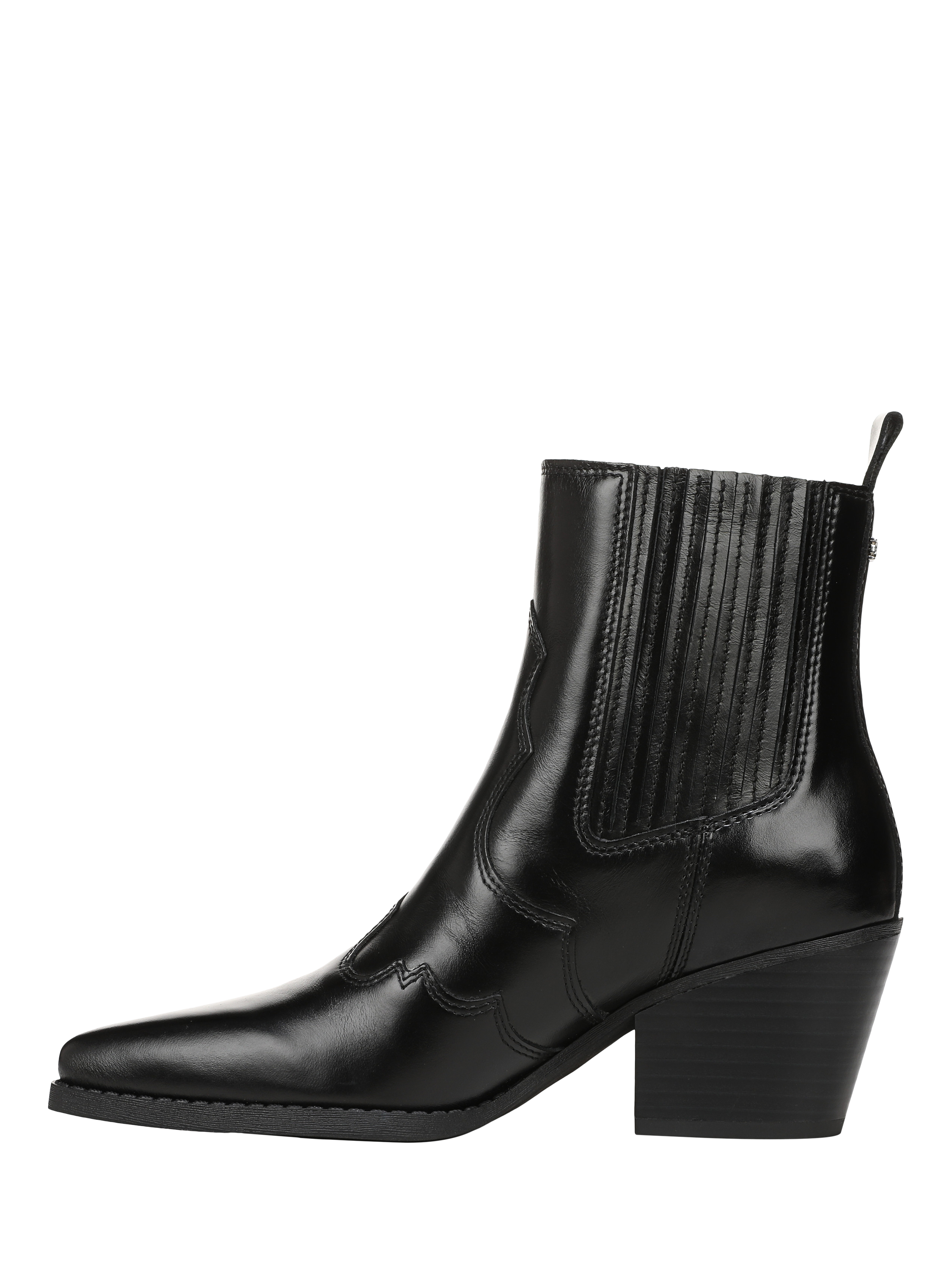 Product image 2 of 6, which shows Sam Edelman West Leather Ankle Boots, Black, 3