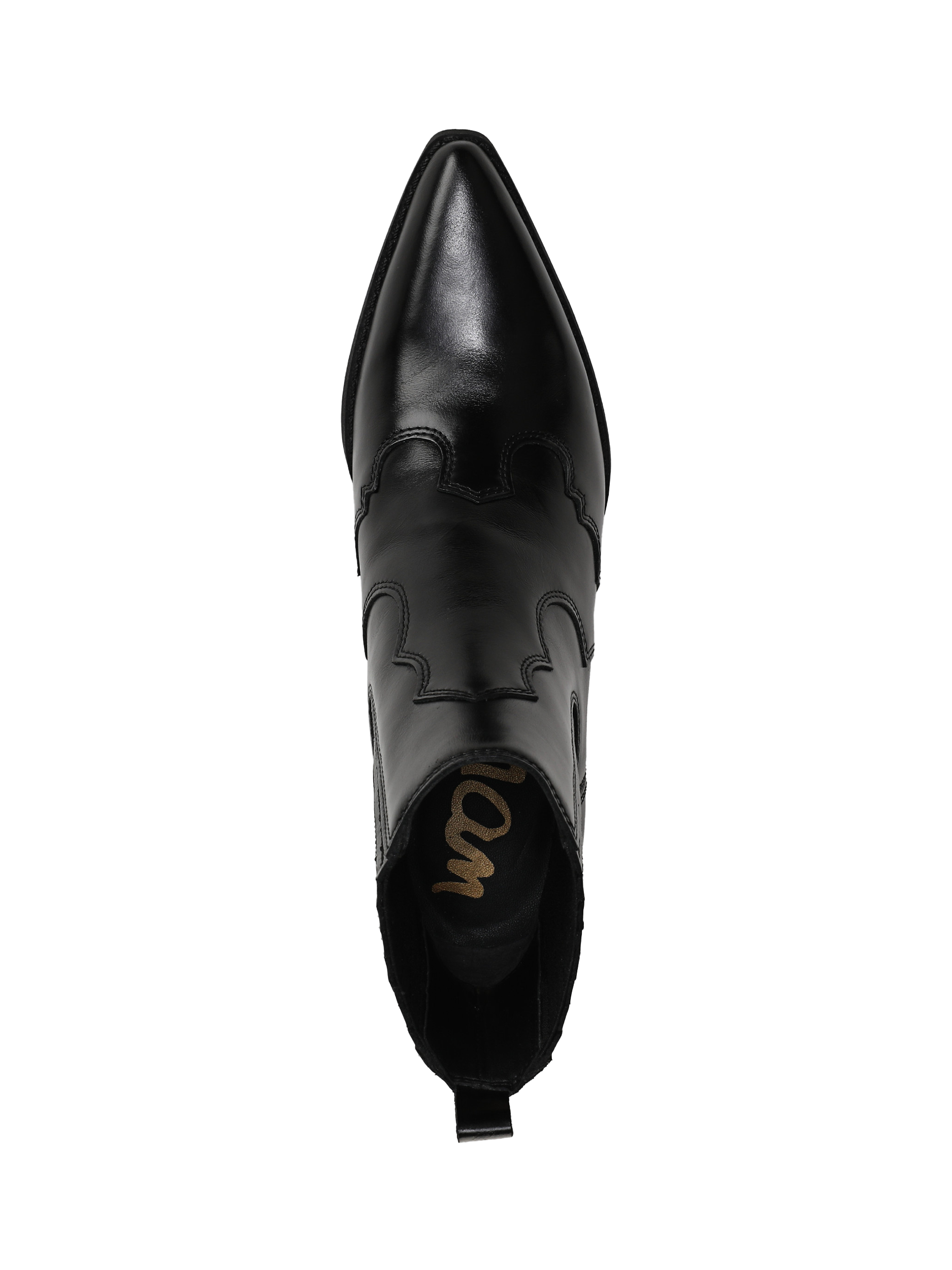 Product image 4 of 6, which shows Sam Edelman West Leather Ankle Boots, Black, 3