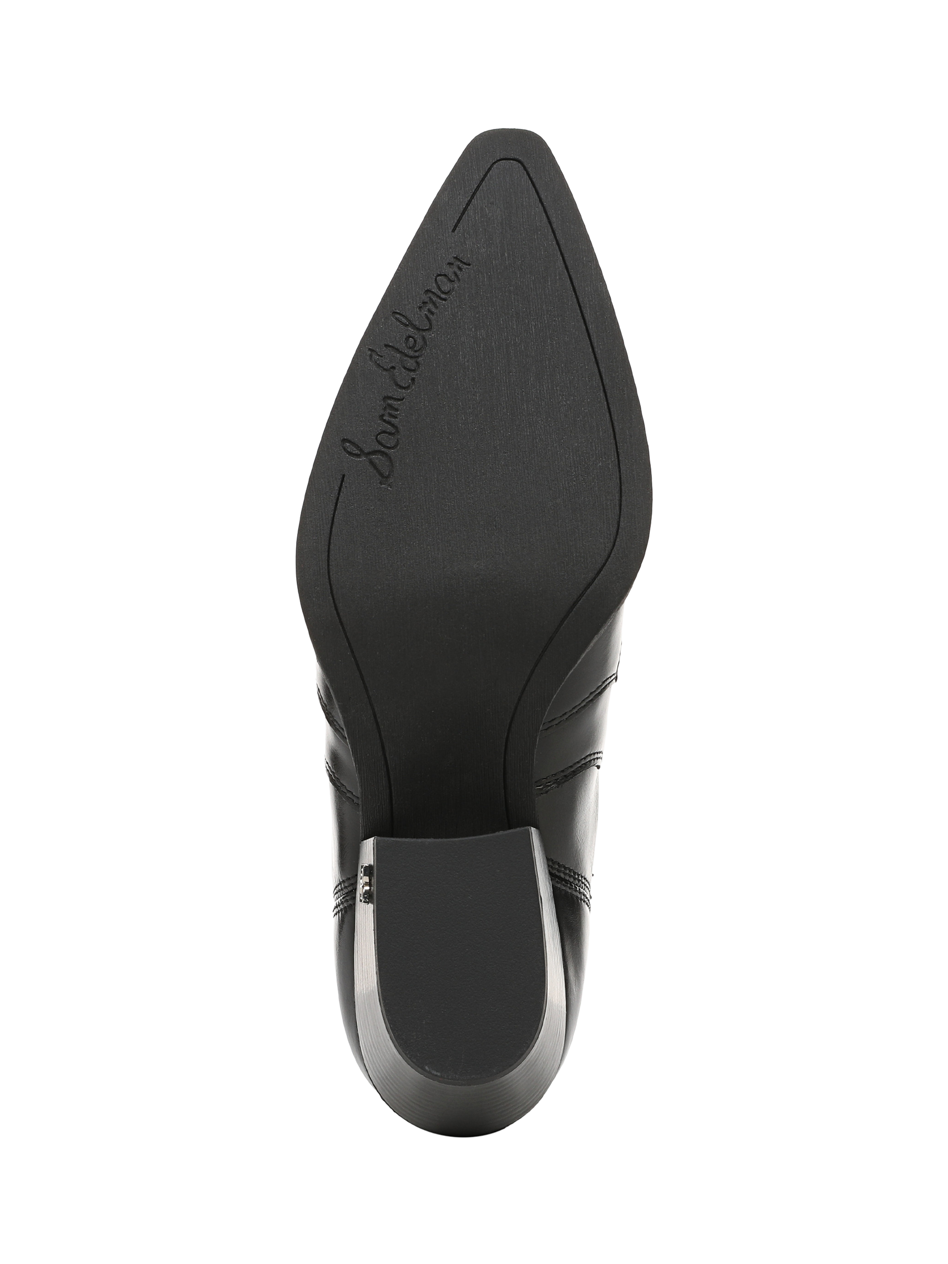 Product image 6 of 6, which shows Sam Edelman West Leather Ankle Boots, Black, 3