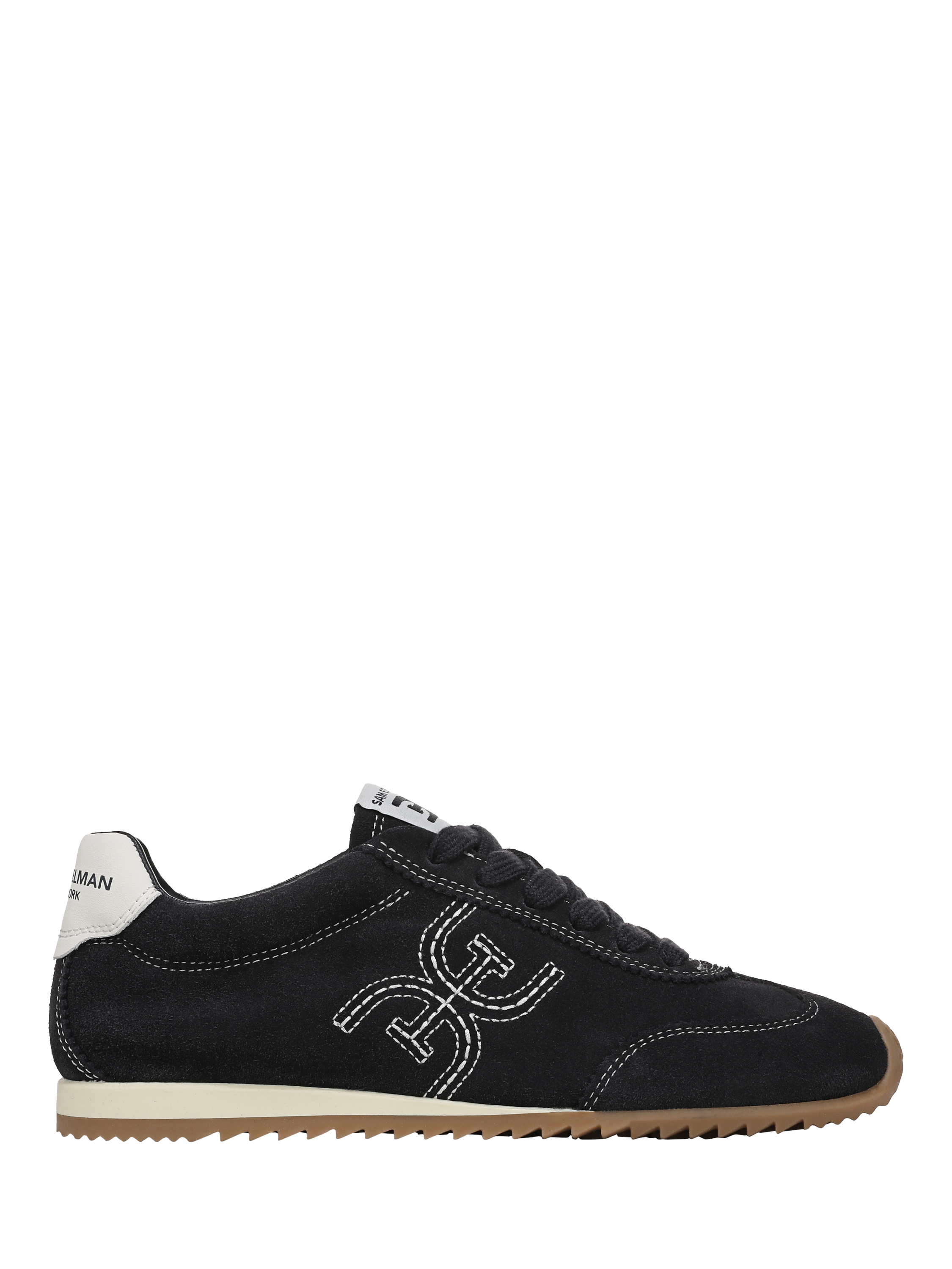 Product image 1 of 6, which shows Sam Edelman Isella Suede Lace Up Trainers, Midnight Blue, 3
