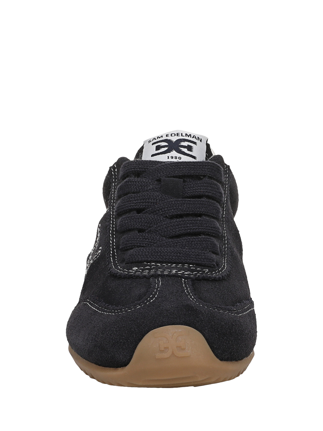 Product image 3 of 6, which shows Sam Edelman Isella Suede Lace Up Trainers, Midnight Blue, 3