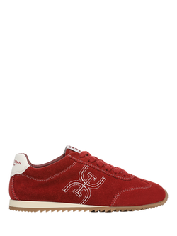 Sam Edelman Isella Suede Lace Up Trainers, Deep Scarlet, Deep Scarlet