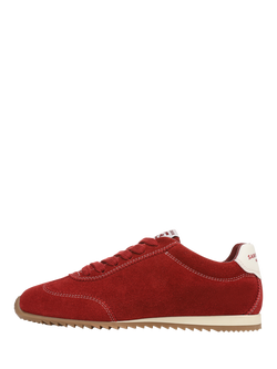 Sam Edelman Isella Suede Lace Up Trainers, Deep Scarlet - view 2, Deep Scarlet