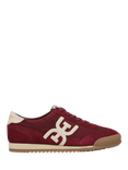 Sam Edelman Ivey Leather Blend Lace Up Trainers, French Merlot