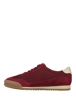 Sam Edelman Ivey Leather Blend Lace Up Trainers, Cafe Noir/White - view 2, French Merlot