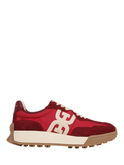 Sam Edelman Langley 3 Suede Lace Up Trainers, Deep Scarlet