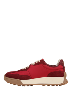 Sam Edelman Langley 3 Suede Lace Up Trainers - view 2, Deep Scarlet