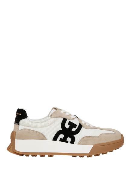 Sam Edelman Langley 3 Suede Lace Up Trainers, White/Tan/Black
