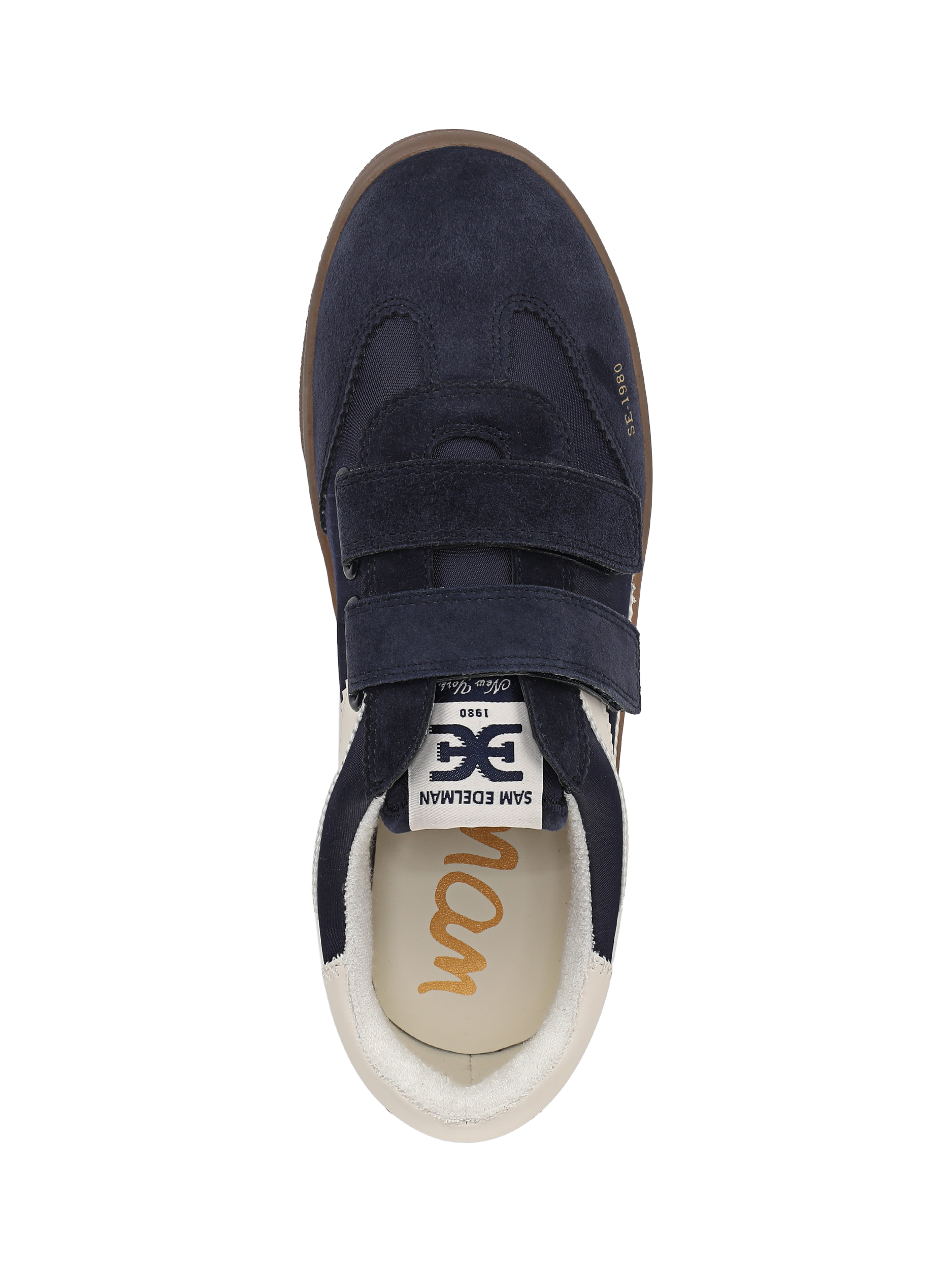Product image 4 of 6, which shows Sam Edelman Talia Suede Trainers, Midnight Blue, 3