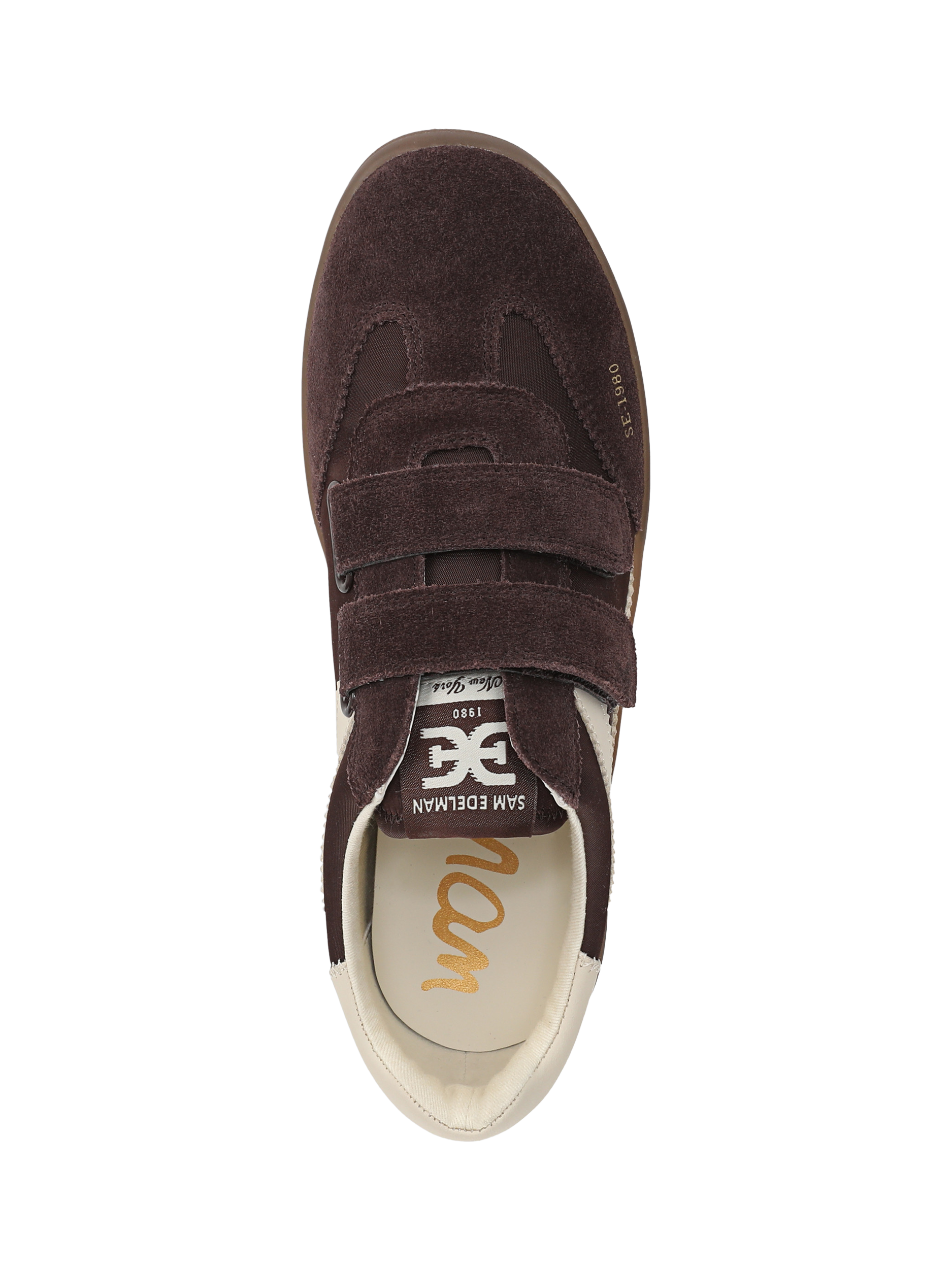 Product image 5 of 6, which shows Sam Edelman Talia Suede Trainers, Cafe Noir/Antique White, 3