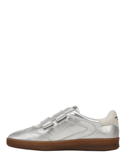 Sam Edelman Talia Leather Lace Up Trainers - view 2, Soft Silver
