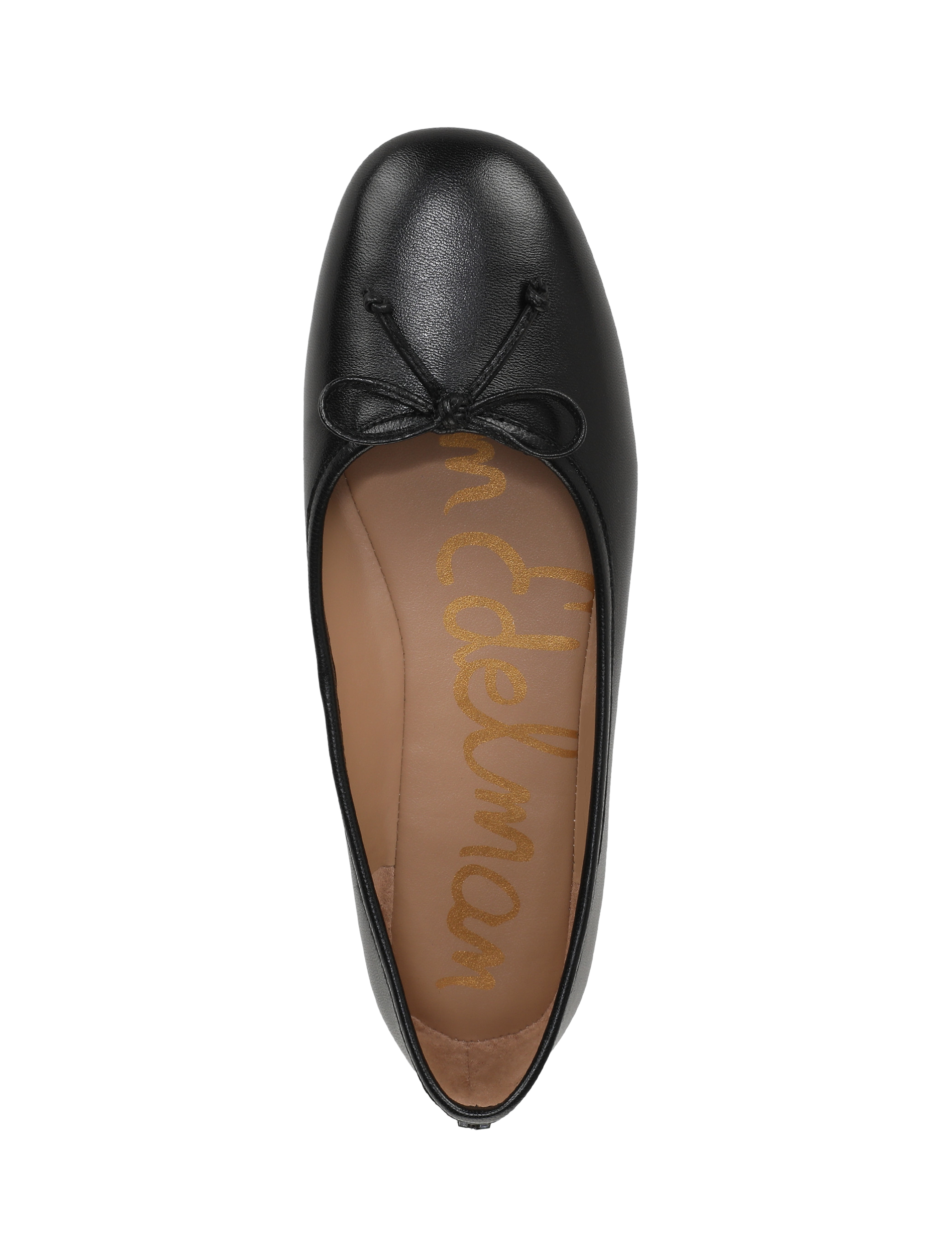 Product image 5 of 6, which shows Sam Edelman Alie Leather Ballerina Pumps, Black, 3