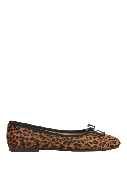 Sam Edelman Alie Animal Print Leather Ballerina Pumps, Brown/Multi, Brown/Multi