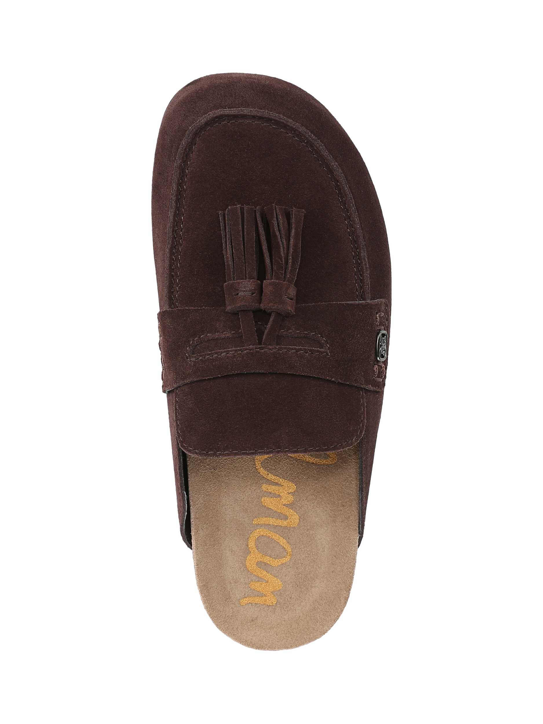 Product image 5 of 6, which shows Sam Edelman Astrid Suede Mule Loafers, Cafe Noir, 3