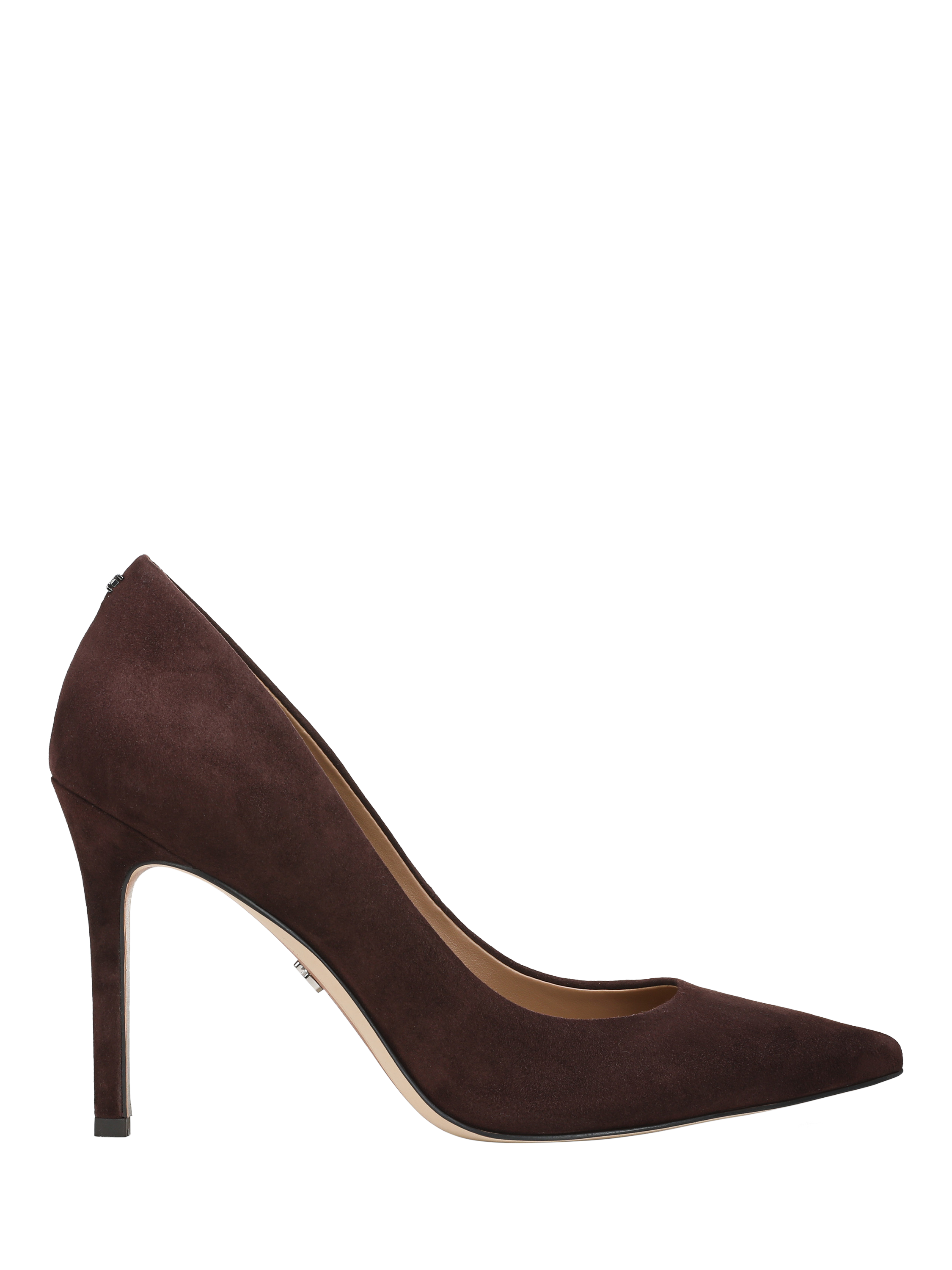Product image 1 of 6, which shows Sam Edelman Hazel Leather Stiletto Heel Court Shoes, Cafe Noir, 3