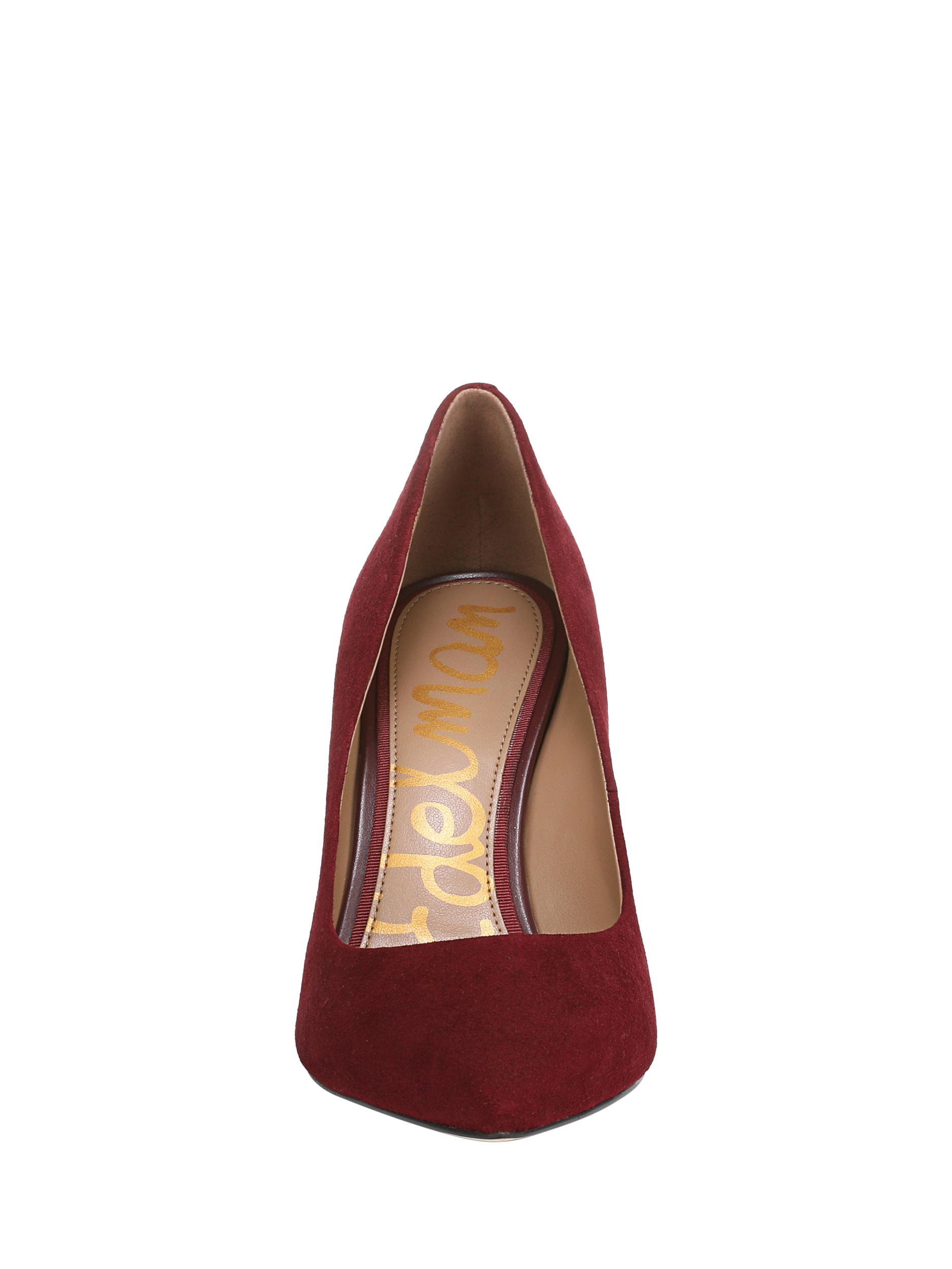 Product image 3 of 6, which shows Sam Edelman Hazel Leather Stiletto Heel Court Shoes, French Merlot, 3
