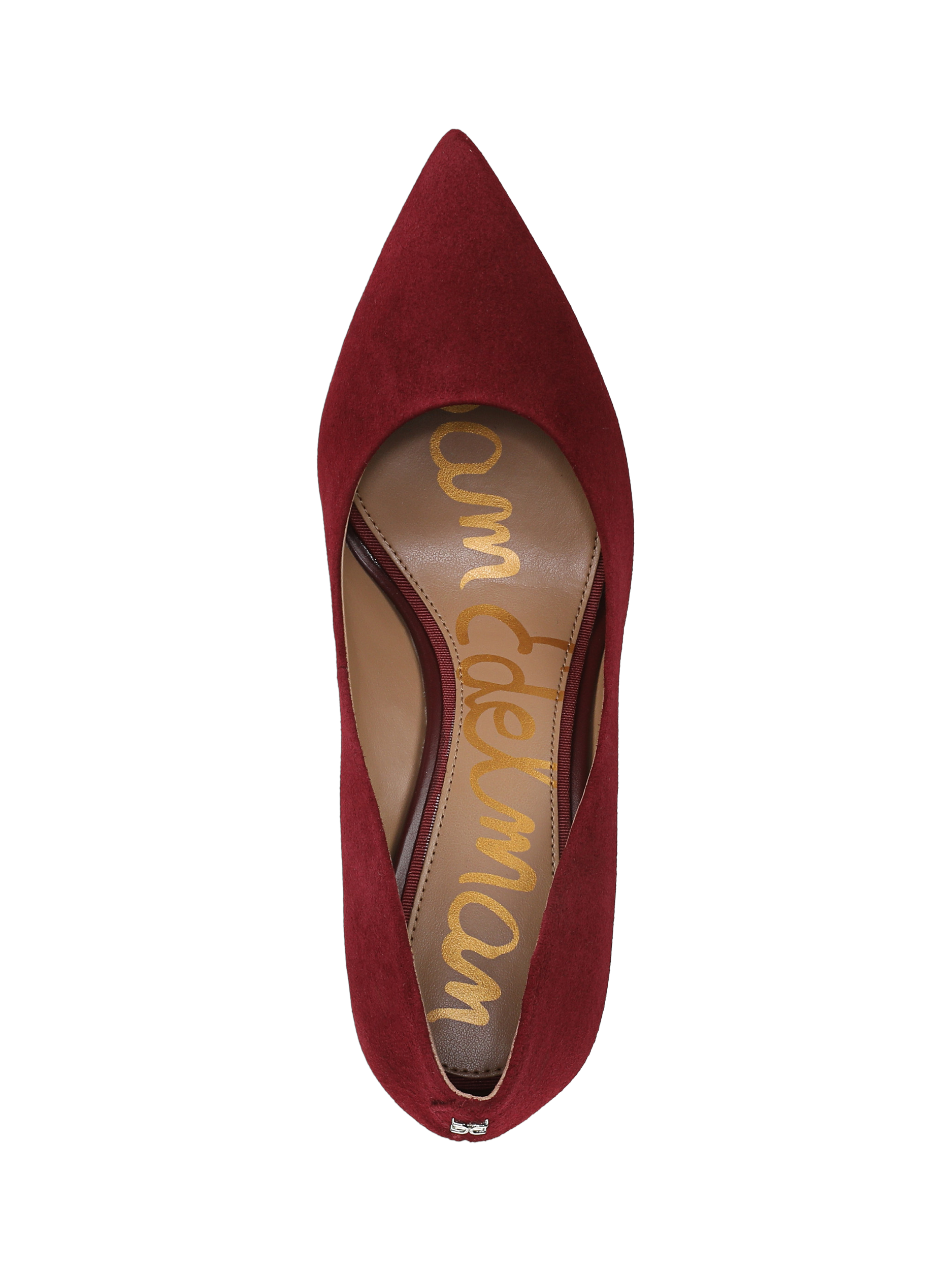 Product image 5 of 6, which shows Sam Edelman Hazel Leather Stiletto Heel Court Shoes, French Merlot, 3