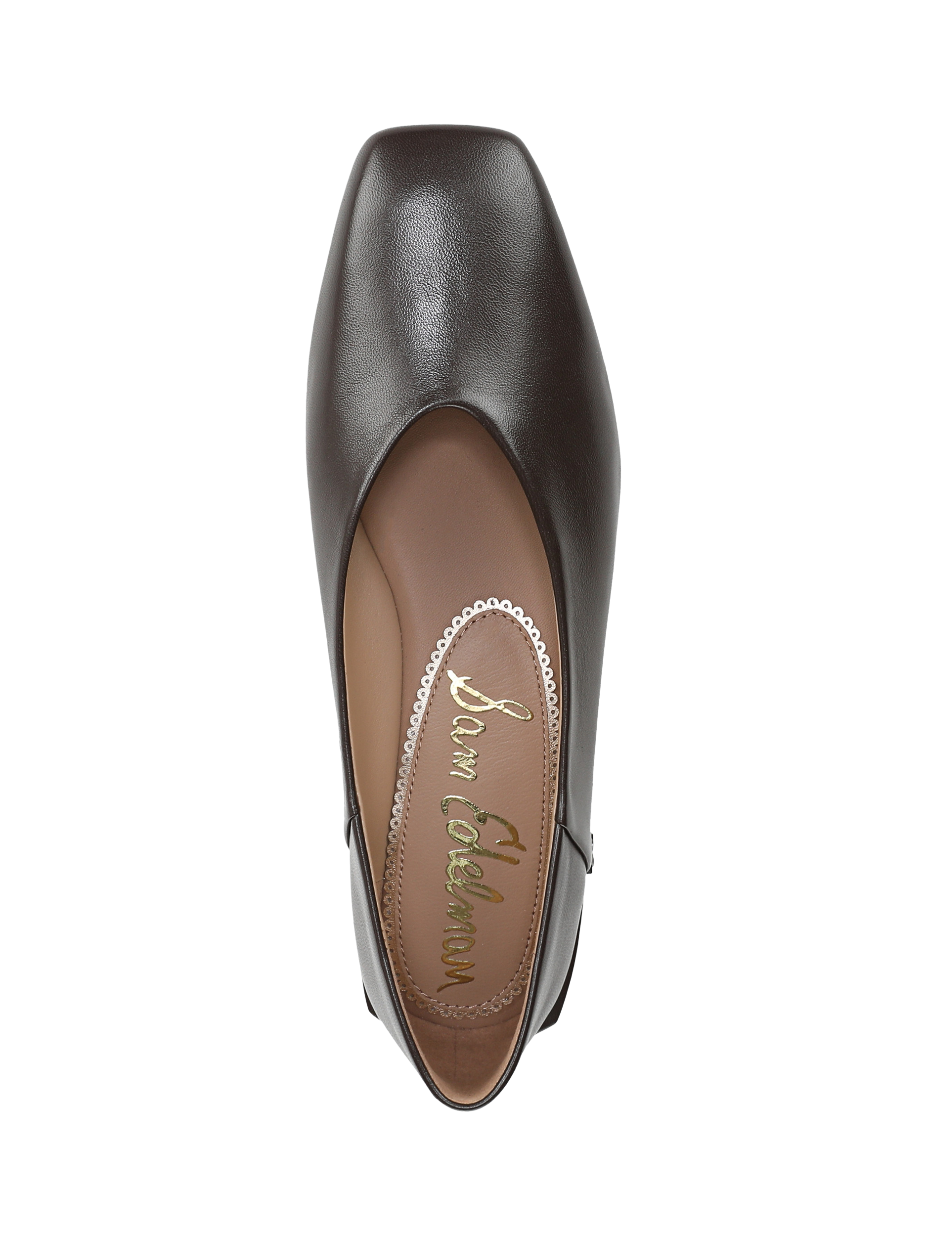 Product image 3 of 6, which shows Sam Edelman Kasey Square Toe Ballerina Pumps, Cafe Noir, 3
