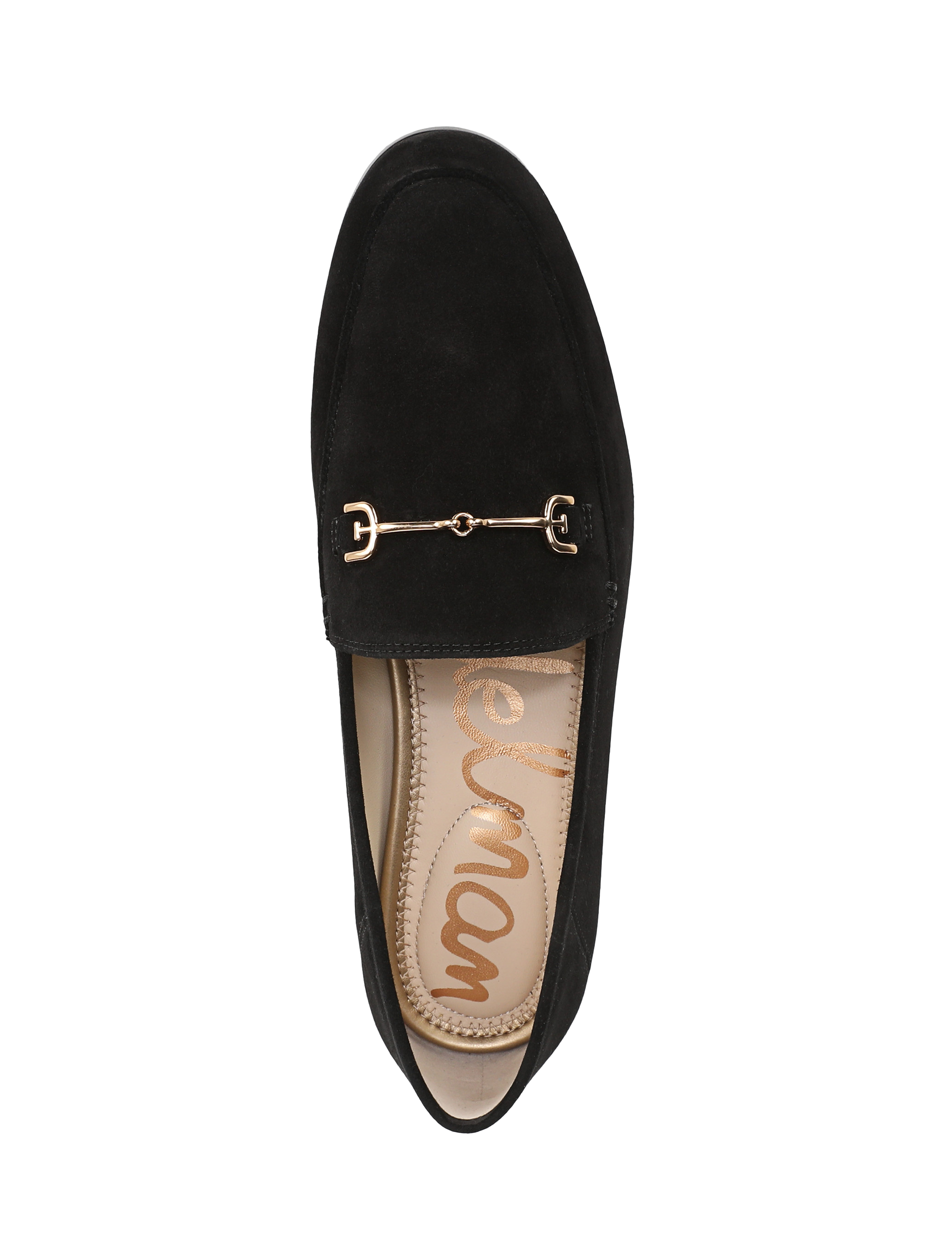 Product image 4 of 6, which shows Sam Edelman Loraine Suede Loafers, Black, 3