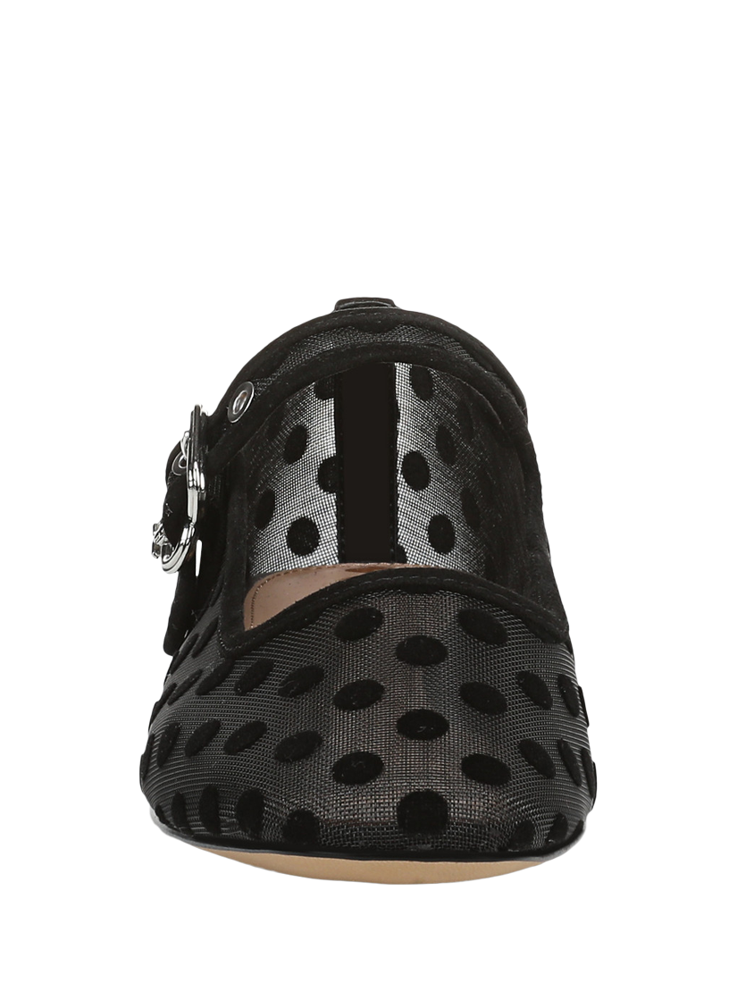 Product image 3 of 6, which shows Sam Edelman Michaela Mesh 2 Mary Jane Ballerina Pumps, Black, 3