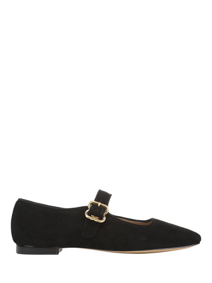 Sam Edelman Michaela Mary Jane Suede Ballerina Pumps, Black