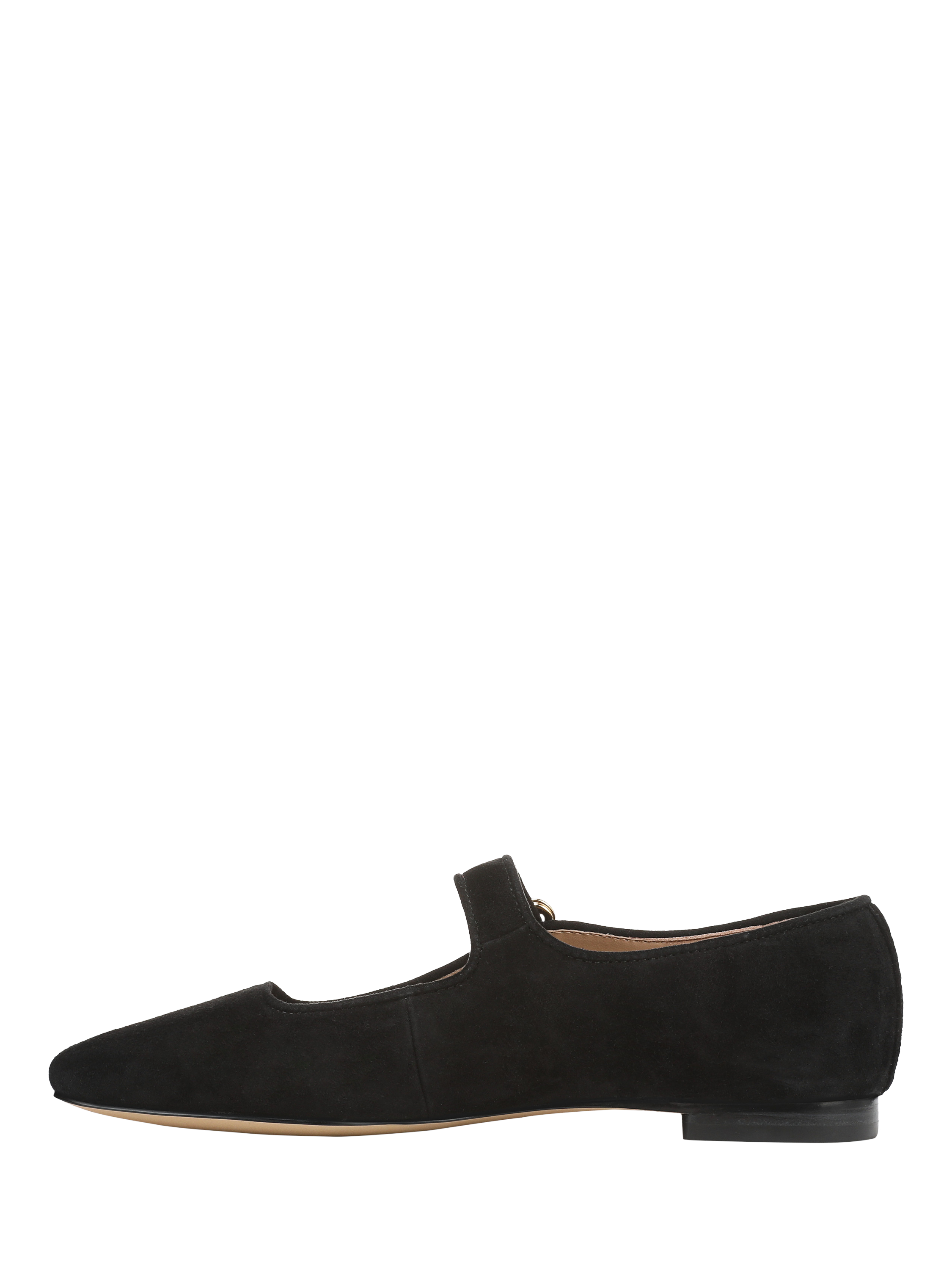 Product image 2 of 6, which shows Sam Edelman Michaela Mary Jane Suede Ballerina Pumps, Black, 3