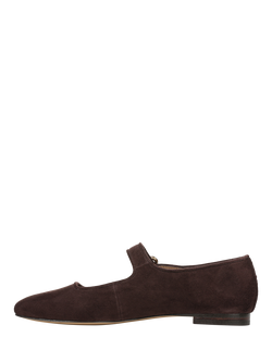 Sam Edelman Michaela Mary Jane Suede Ballerina Pumps - view 2, Cafe Noir