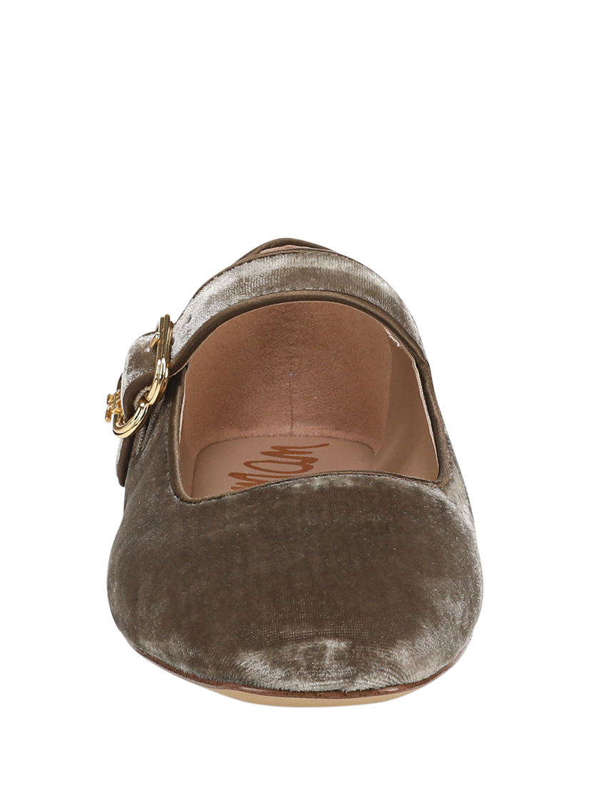 Product image 3 of 6, which shows Sam Edelman Michaela Mary Jane Ballerina Pumps, Dark Silver Sage, 3