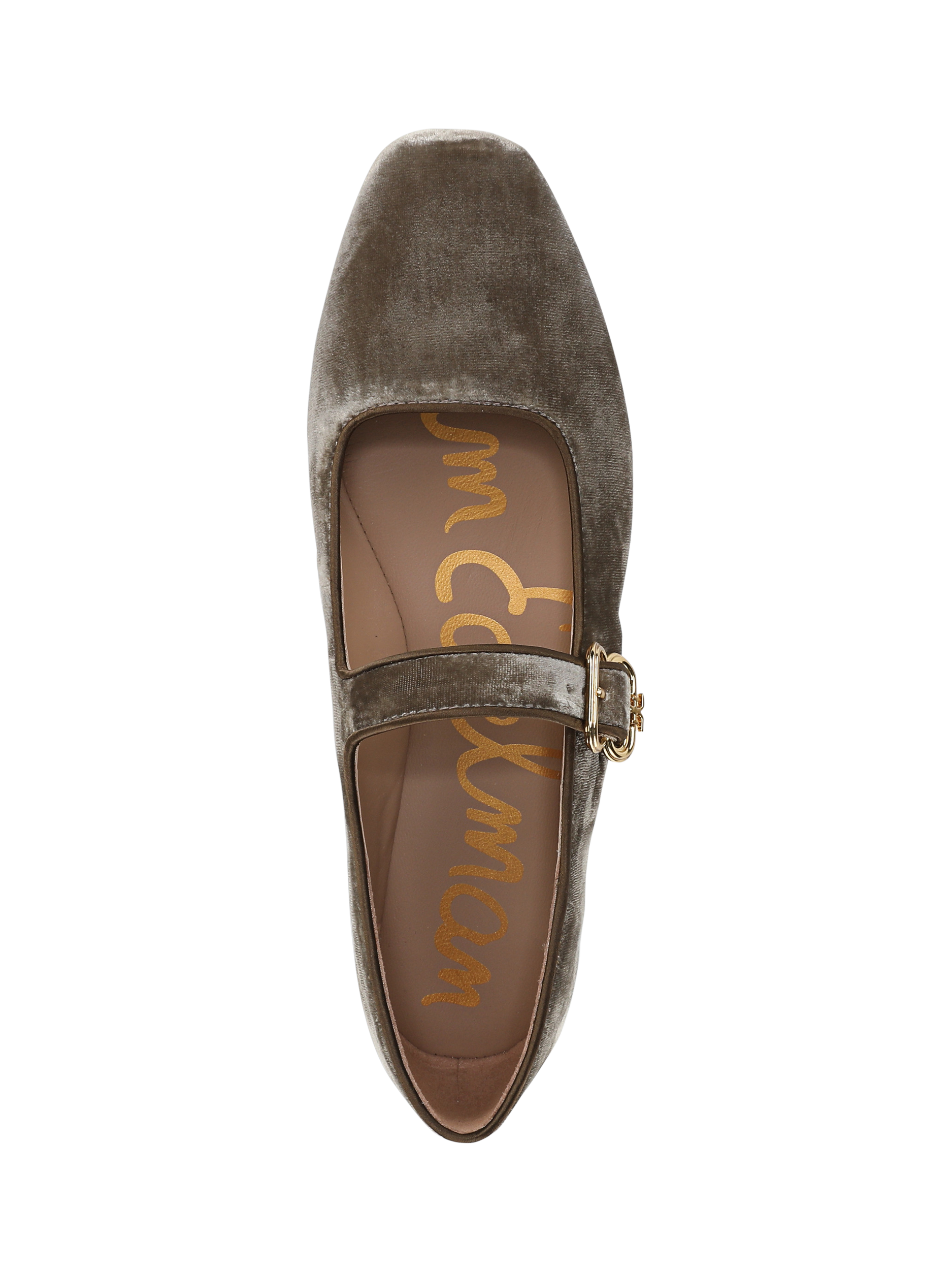 Product image 4 of 6, which shows Sam Edelman Michaela Mary Jane Ballerina Pumps, Dark Silver Sage, 3