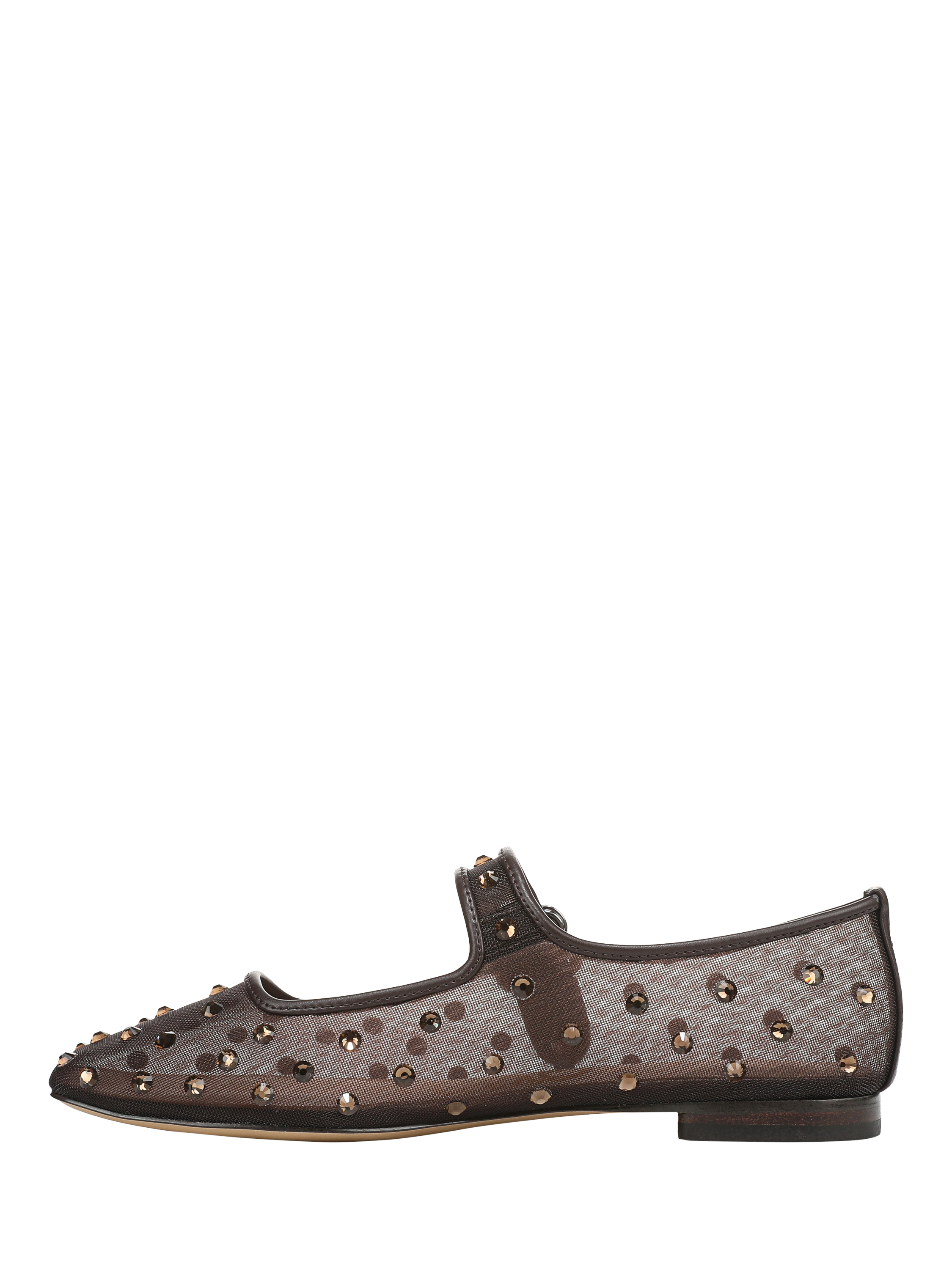 Product image 2 of 6, which shows Sam Edelman Michaela Shine Mary Jane Ballerina Pumps, Cafe Noir, 3