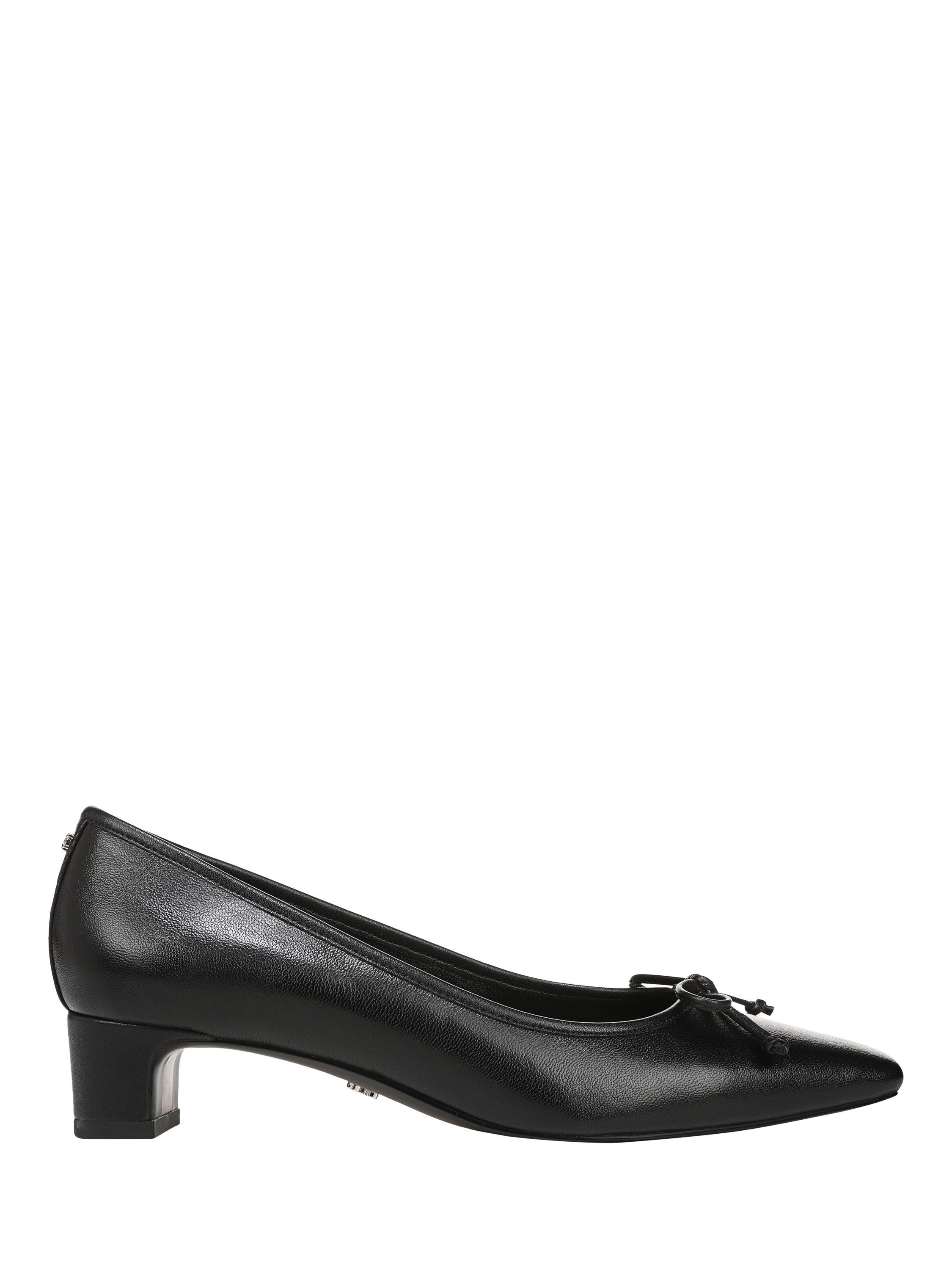 Product image 1 of 6, which shows Sam Edelman Rinda Leather Block Heel Court Shoes, Black, 3