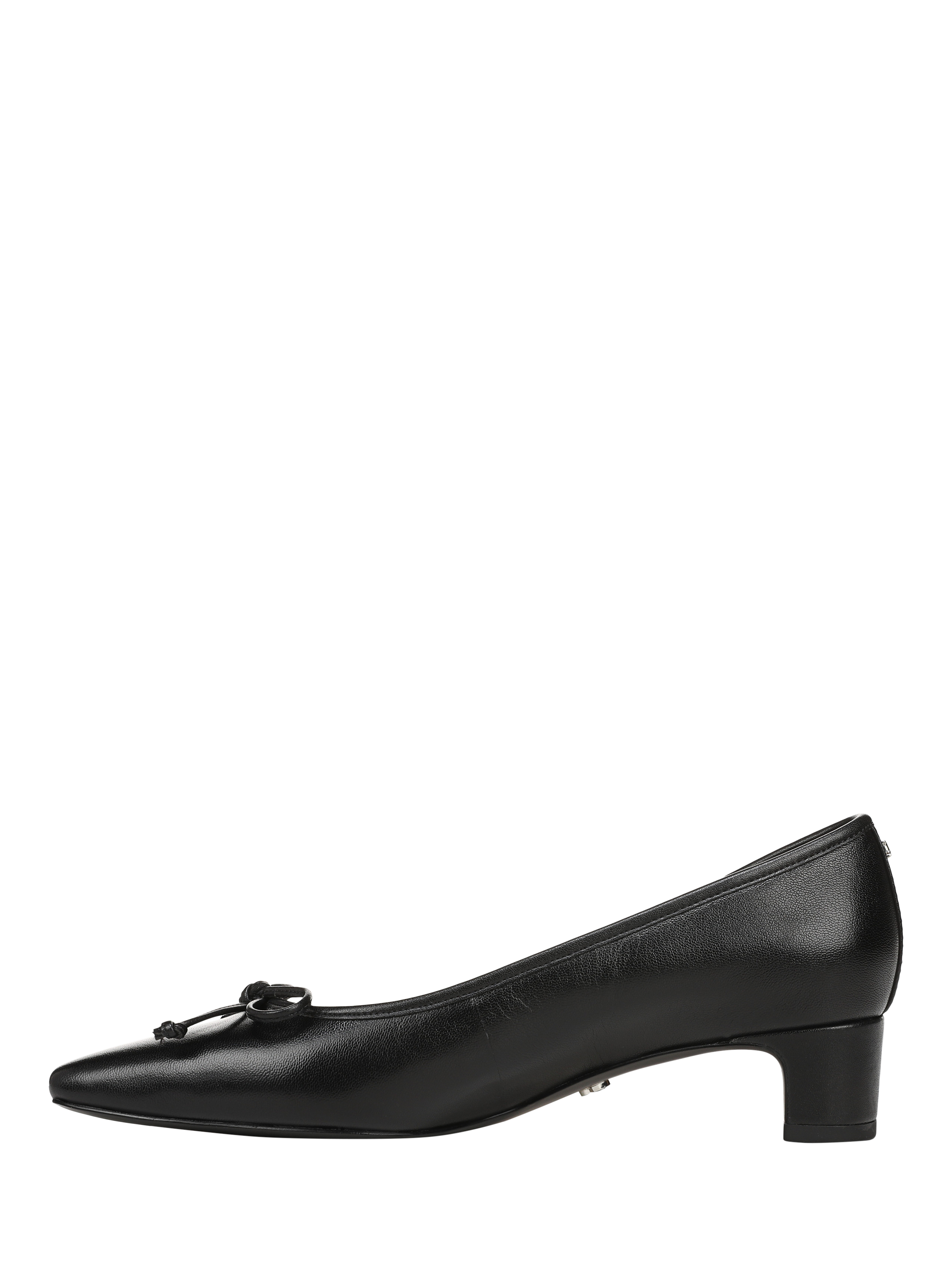 Product image 2 of 6, which shows Sam Edelman Rinda Leather Block Heel Court Shoes, Black, 3
