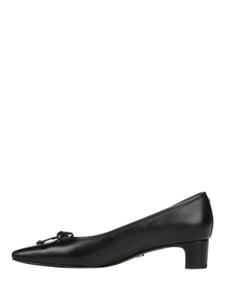 Sam Edelman Rinda Leather Block Heel Court Shoes, Black - view 2, Black