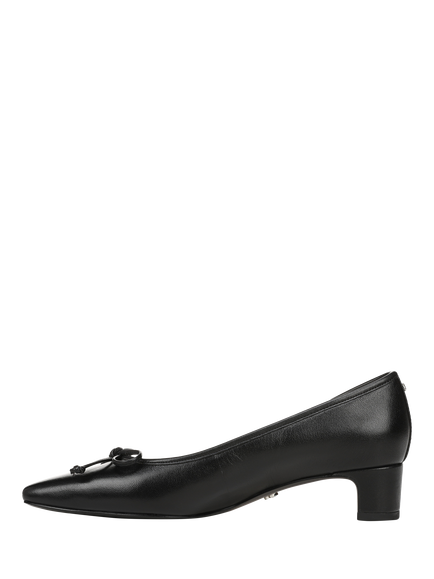 Sam Edelman Rinda Leather Block Heel Court Shoes, Black - view 2, Black