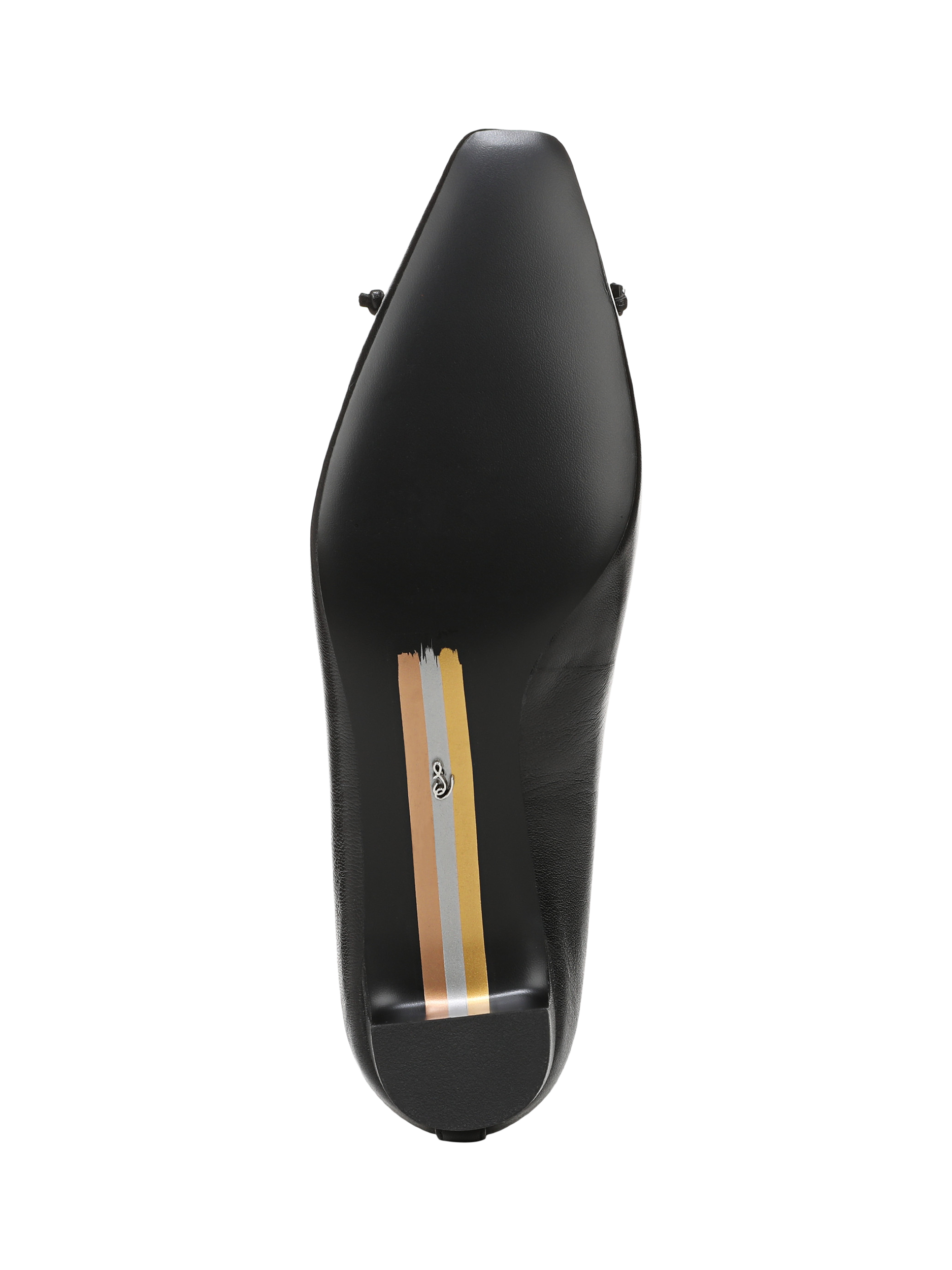Product image 6 of 6, which shows Sam Edelman Rinda Leather Block Heel Court Shoes, Black, 3