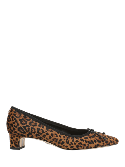 Sam Edelman Rinda Kitten Heel Leopard Print Court Shoes, Brown/Multi