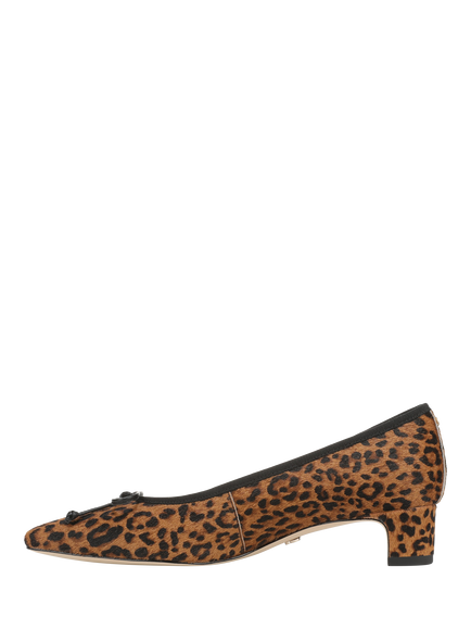 Sam Edelman Rinda Kitten Heel Leopard Print Court Shoes - view 2, Brown/Multi