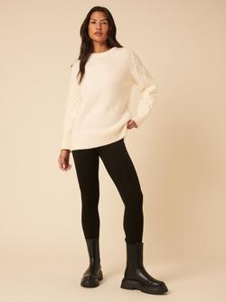 Nobody's Child Cable Knit Sleeve Jumper, Ivory, Ivory