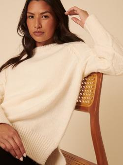 Nobody's Child Cable Knit Sleeve Jumper, Ivory - view 2, Ivory