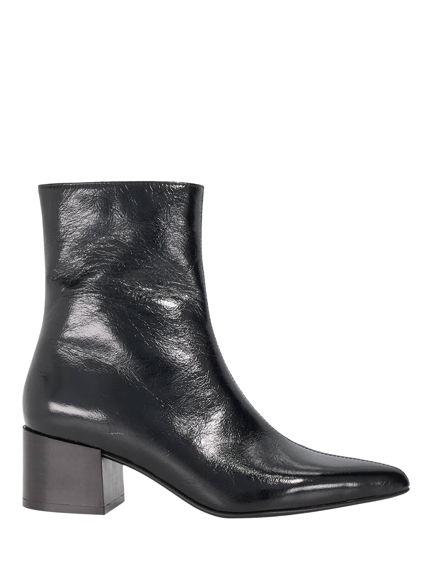 Product image 1 of 6, which shows Dune London Pami Leather Block Heel Ankle Boots, Black, EU36