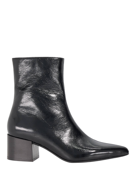 Dune London Pami Leather Block Heel Ankle Boots, Black