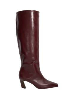 Dune London Selinni Leather Calf Boots, Burgundy