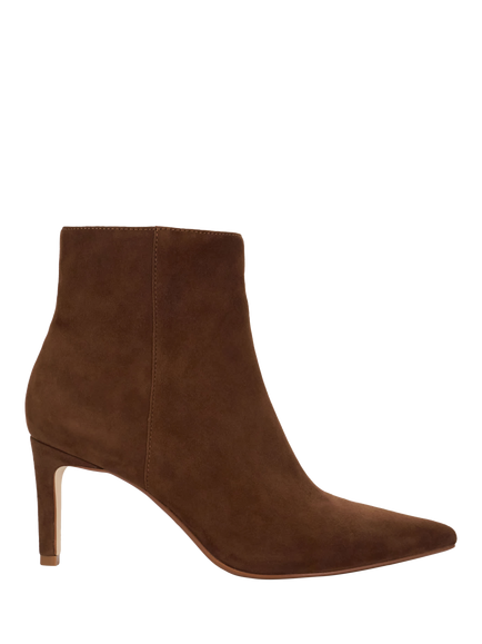 Dune London Wide Fit Obsessively Suede Heeled Ankle Boots, Dark Tan