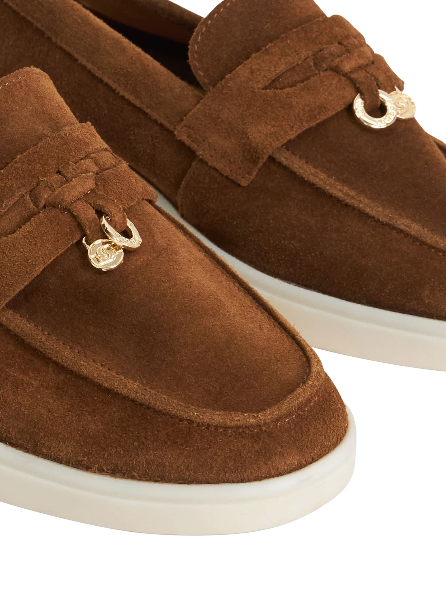 Product image 5 of 5, which shows Dune London Grinning Suede Loafers, Dark Tan, EU36