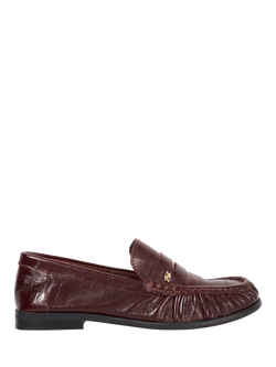 Dune London Grisella Leather Loafers, Burgundy, Burgundy