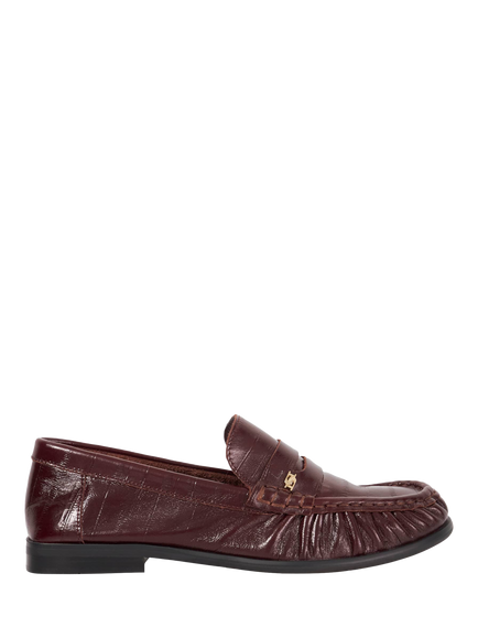 Dune London Grisella Leather Loafers, Burgundy, Burgundy
