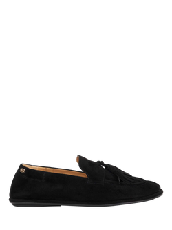 Dune London Grounding Tassel Suede Loafers, Black