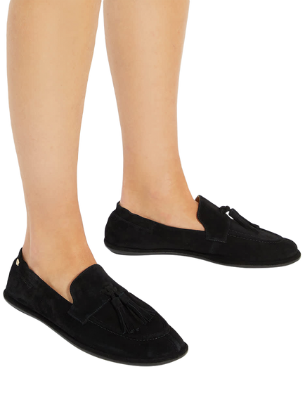 Dune London Grounding Tassel Suede Loafers - view 2, Black
